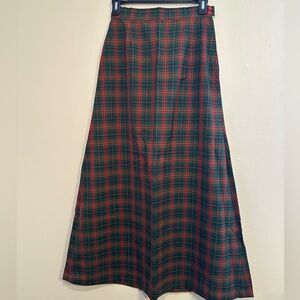 Plaid maxi Skirt - Red and Green